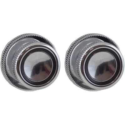 Chrome Chrome with Black Ring Front and Large Chrome Rear Knob Set #08 #82