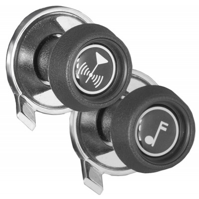 Musical Note Black Front and Chrome Lugged Knob Set #37 #73
