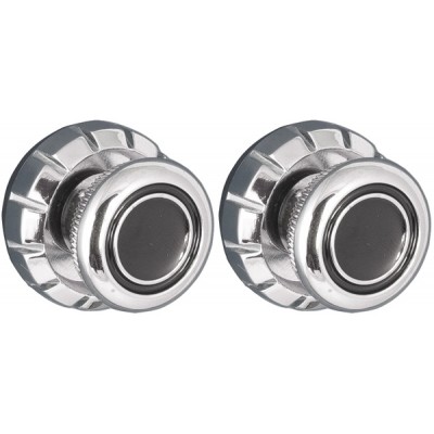 Chrome Metal with Black Ring and Spot Front and Chrome Rear Knob Set #55 #78