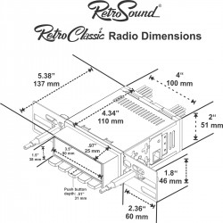 San Diego Classic DAB Car Radio Chrome Sapphire Classic Spindle Radio Bluetooth
