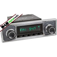 San Diego Classic DAB Car Radio Black Pinstripe Black Classic Spindle Style Radio with Bluetooth USB and Aux