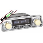 San Diego Classic DAB Car Radio Chrome Hooded Classic Spindle Style Radio with Bluetooth USB and Aux